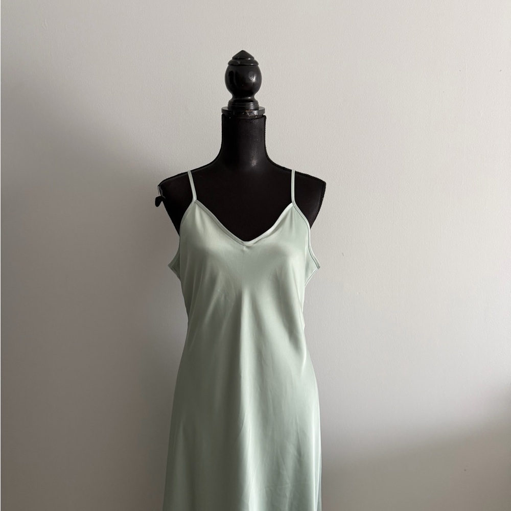 Birdy Grey Women’s Alice Matte Sage Spaghetti Straps Slip Maxi Dress L - Picture 3 of 14